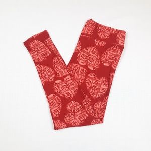LuLaRoe Red Heart Leggings Tall & Curvy